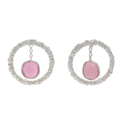 Pendientes Ovidio Plata Rosa Dark