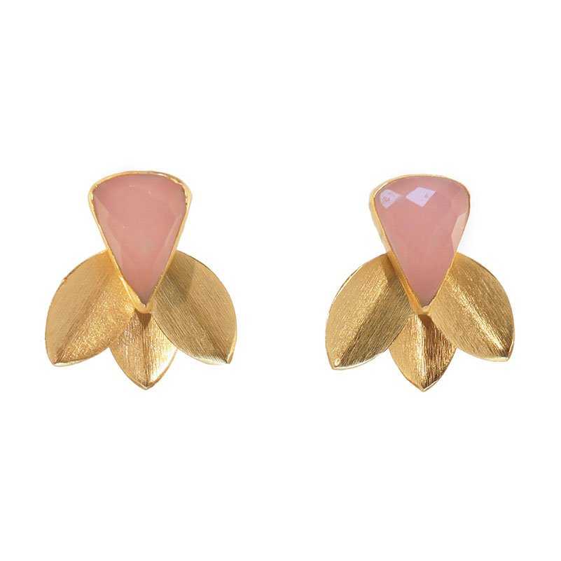 Pendientes Tres Pétalos Rosa claro