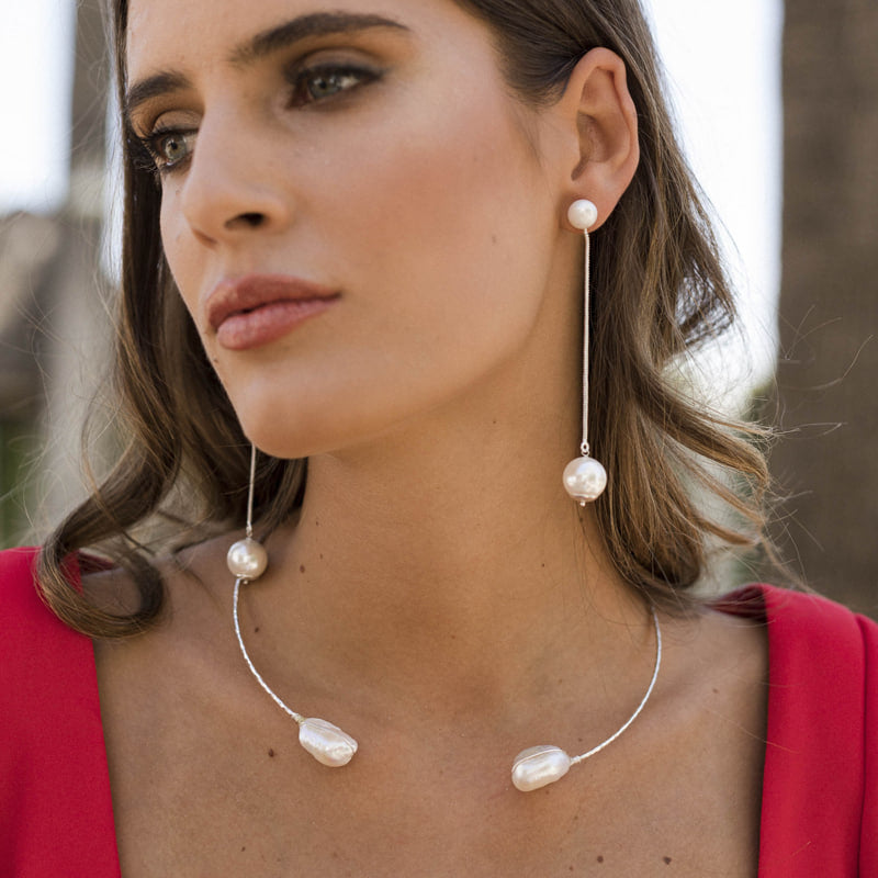 Choker Olimpo Plata Perlas