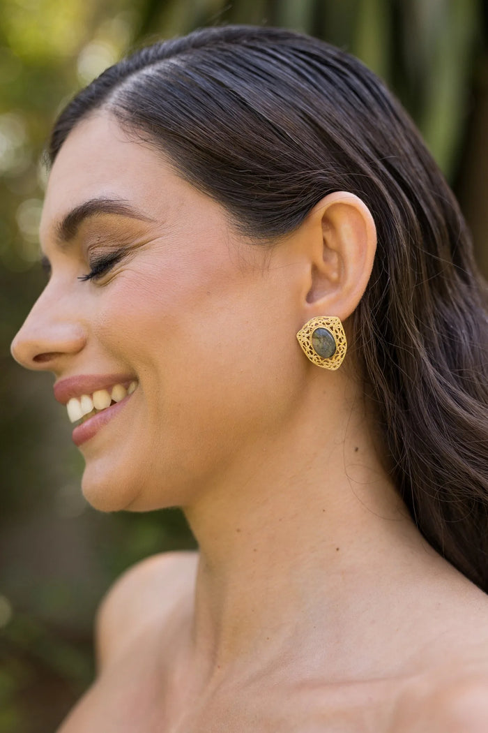 Pendientes Lapizia Labradorita de ACUS Complementos, colección Sabana