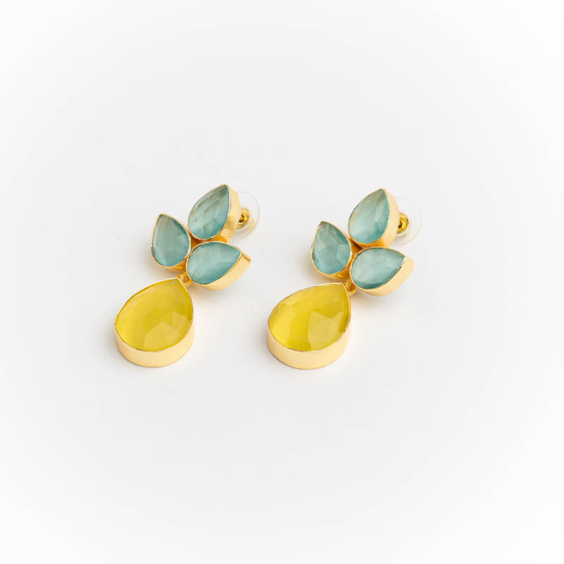 Pendientes Sauce Ed. Limitada Azul Agua y Amarillo