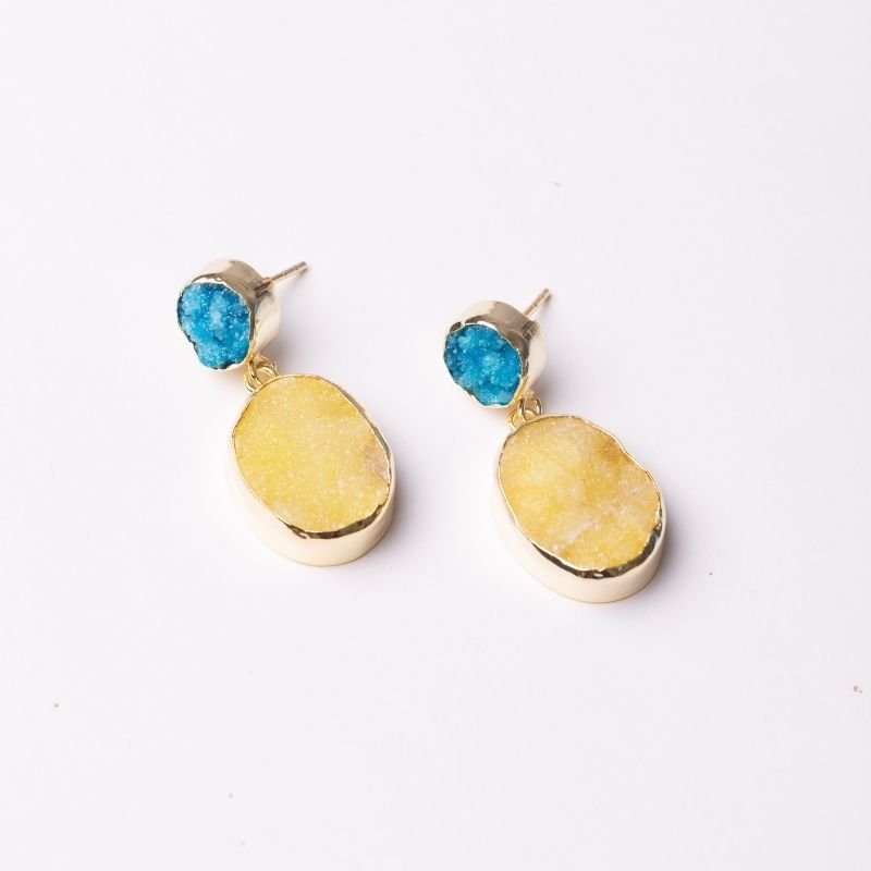 Pendientes Rupia Iconic Ed. Limitada Turquesa y Amarillo