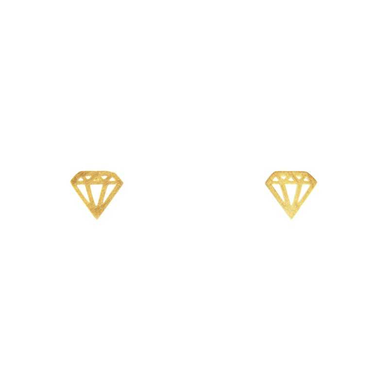 Pendientes Minimal Diamante Dorado
