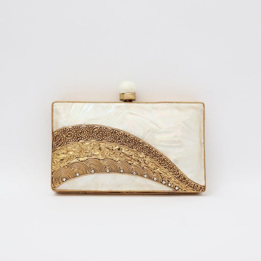 Clutch Deluxe Palk Blanco Nácar