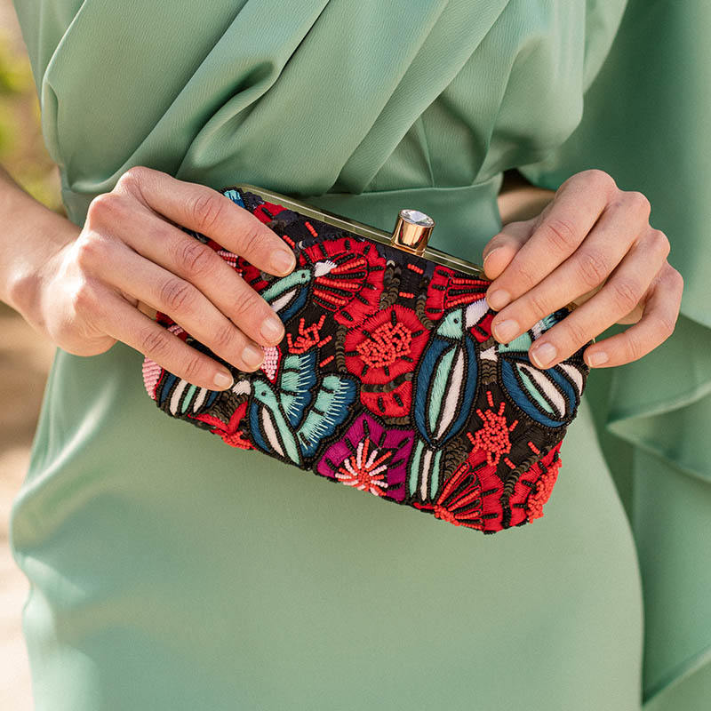 Bolso Tanki Negro y Rojo Burdeos