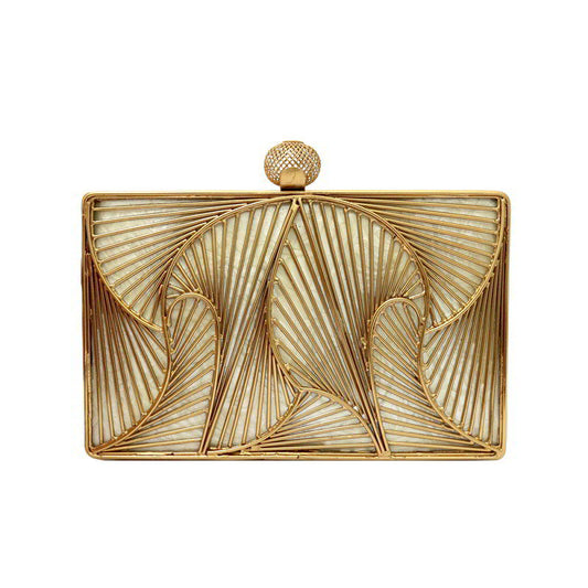 Clutch Deluxe Lines Gold Nácar