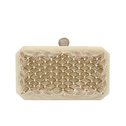 Clutch Dhau Beige Bordado