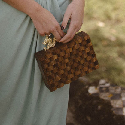 Clutch Dragón Wood Trenzado