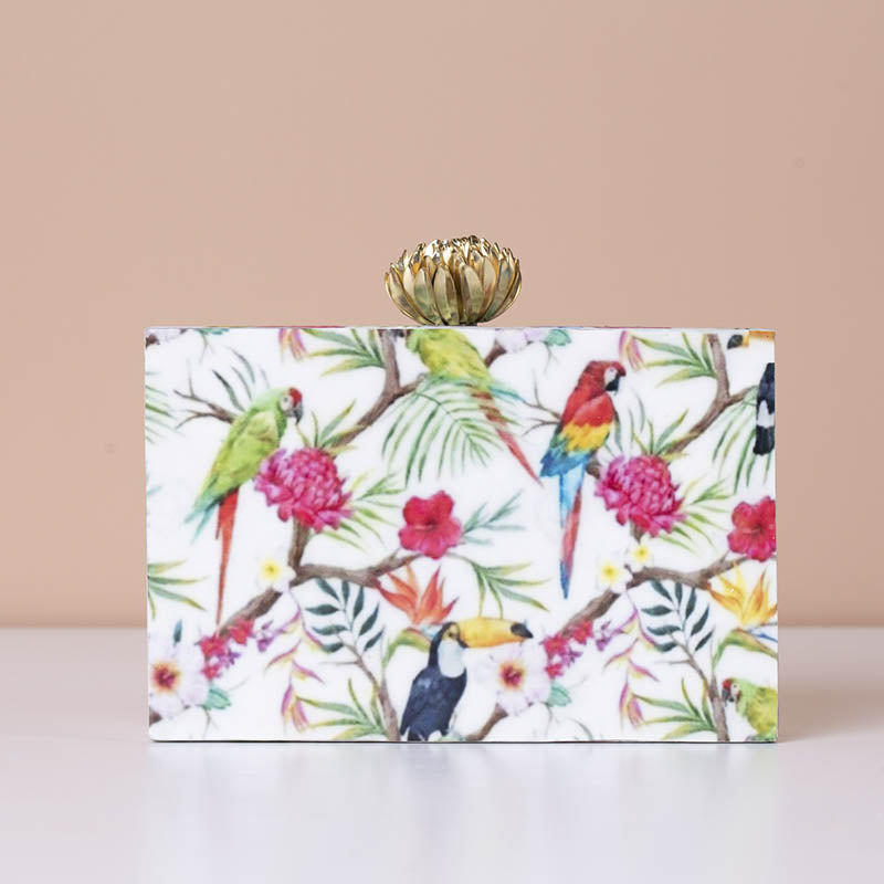 Clutch Print Loto Aves Tropicales