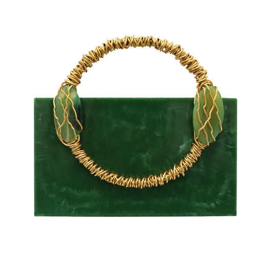 Clutch Titri duo piedras Verde oscuro