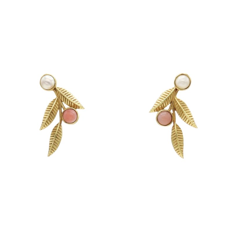 Pendientes Bloom Perla y Rosa